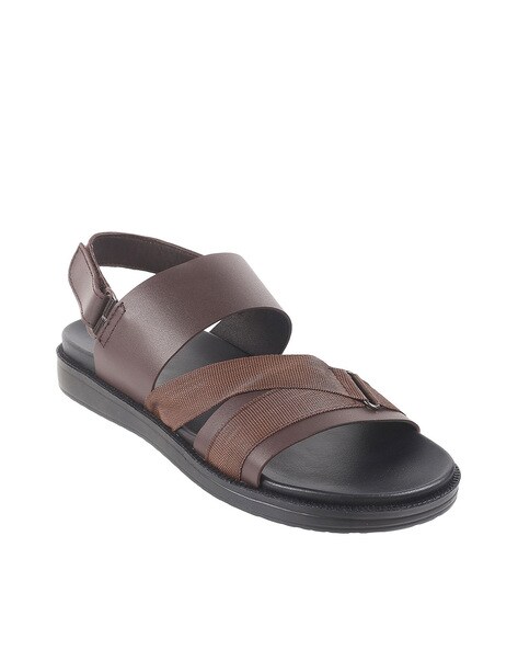 Open Toe Double Strap Sandals with Velcro Fastening