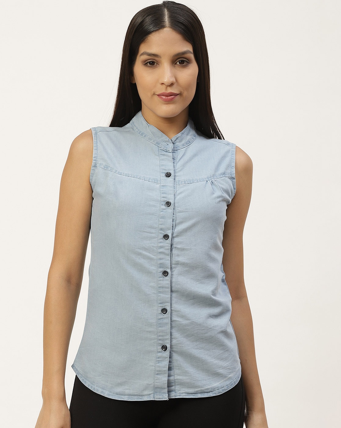 Amazon.com: Women's Button Down Denim Shirt Short Sleeve Oversize Chambray  Shirt Blouses for Women Casual Tunic Top with Pocket : Clothing, Shoes &  Jewelry