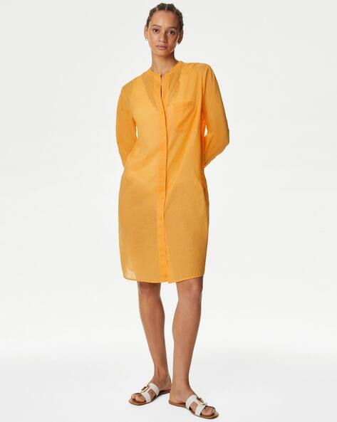Marks & Spencer Cotton Beach Cover Up Shirt Dress with Patch Pocket