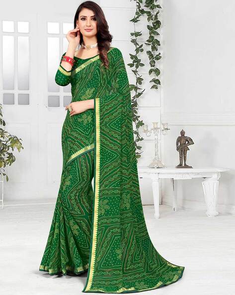 Buy Green Sarees for Women by SATRANI Online