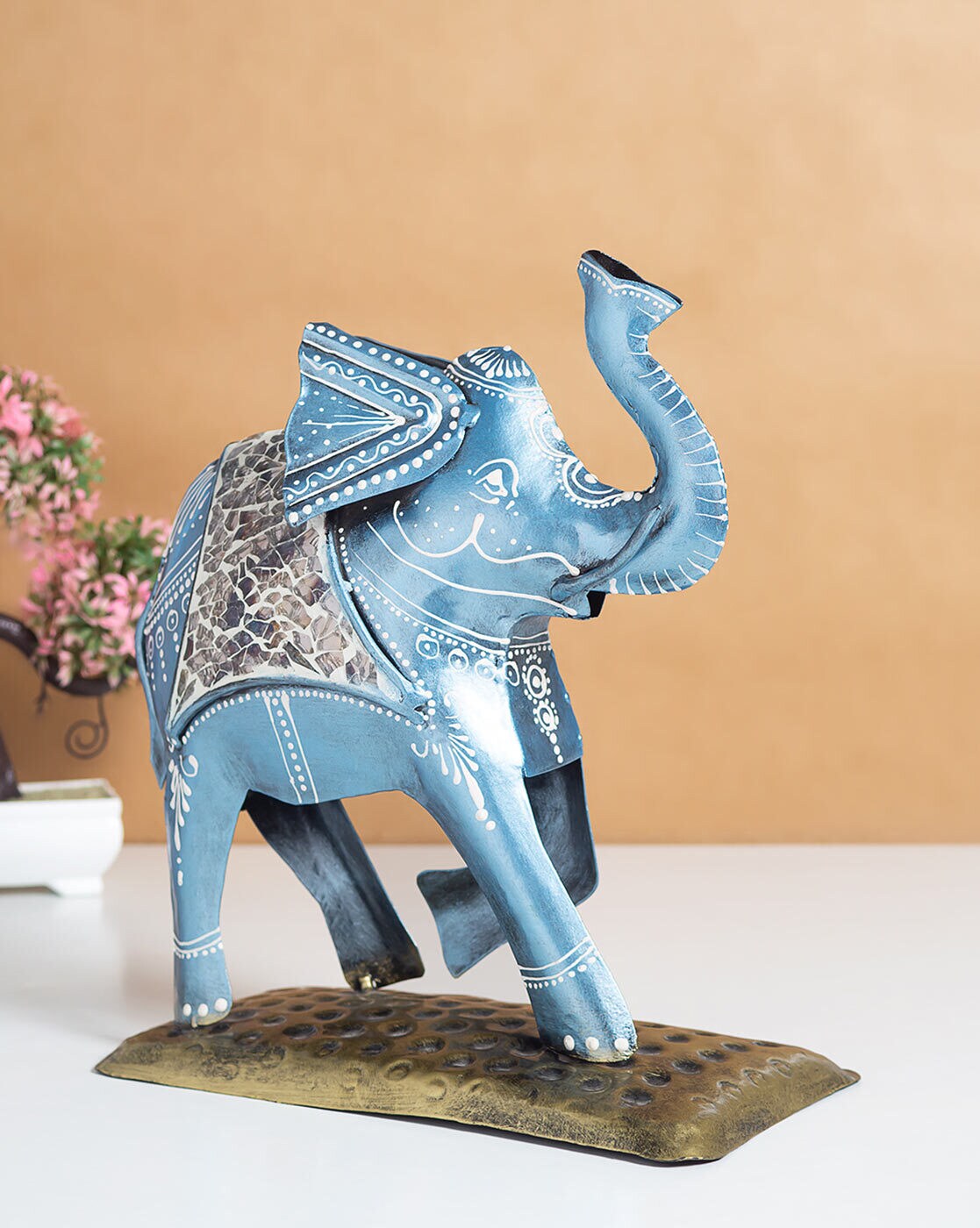 Printed Elephant Figurine Showpiece