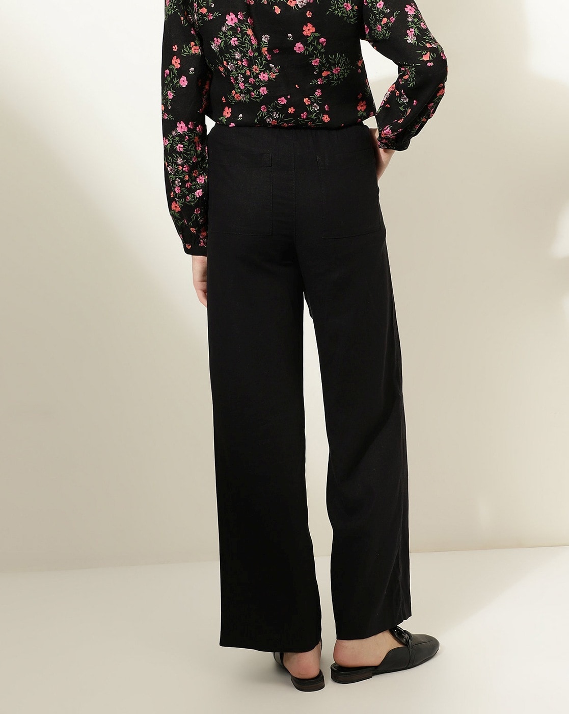 Floral High Waisted Wide Leg Trousers