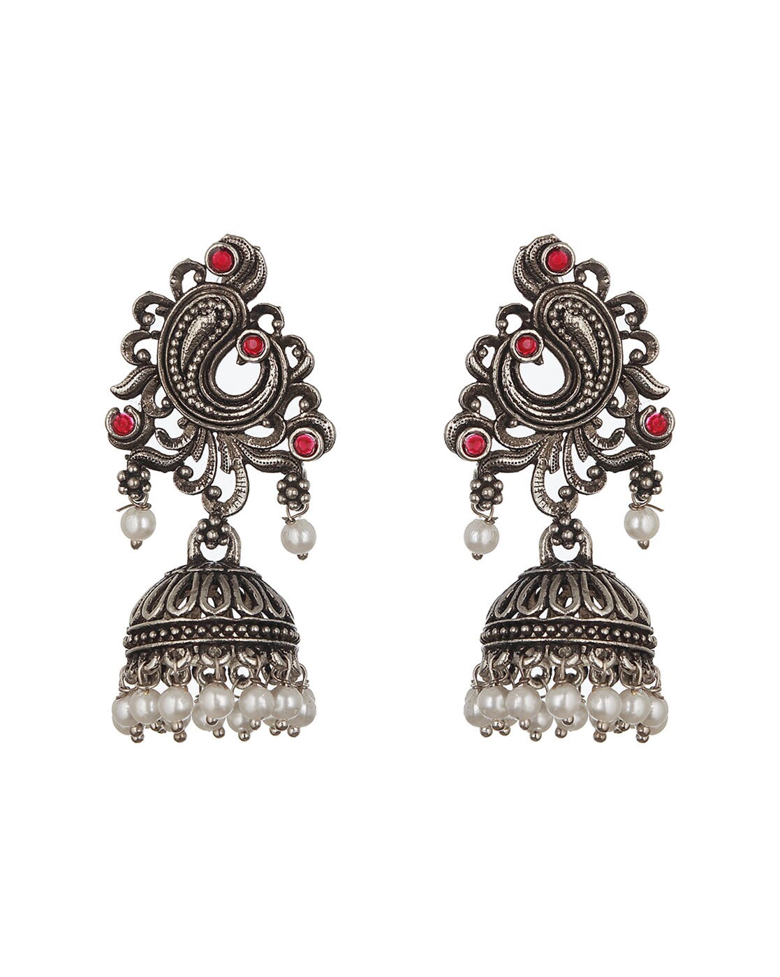 Buy Women's Sterling Silver Jhumka Earring in Yellow, White, Gold Online -  KARMAPLACE — Karmaplace