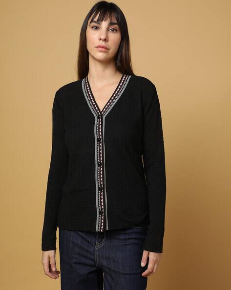 Buy Black Sweaters Cardigans for Women by American Eye Online
