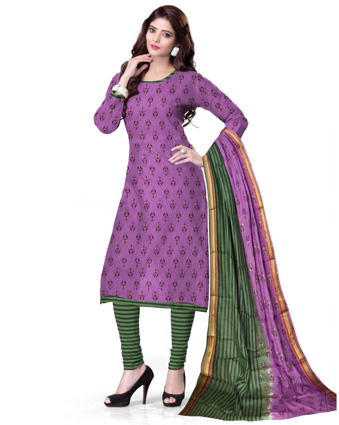 Buy Purple Dress Material for Women by FUSIONIC Online | Ajio.com