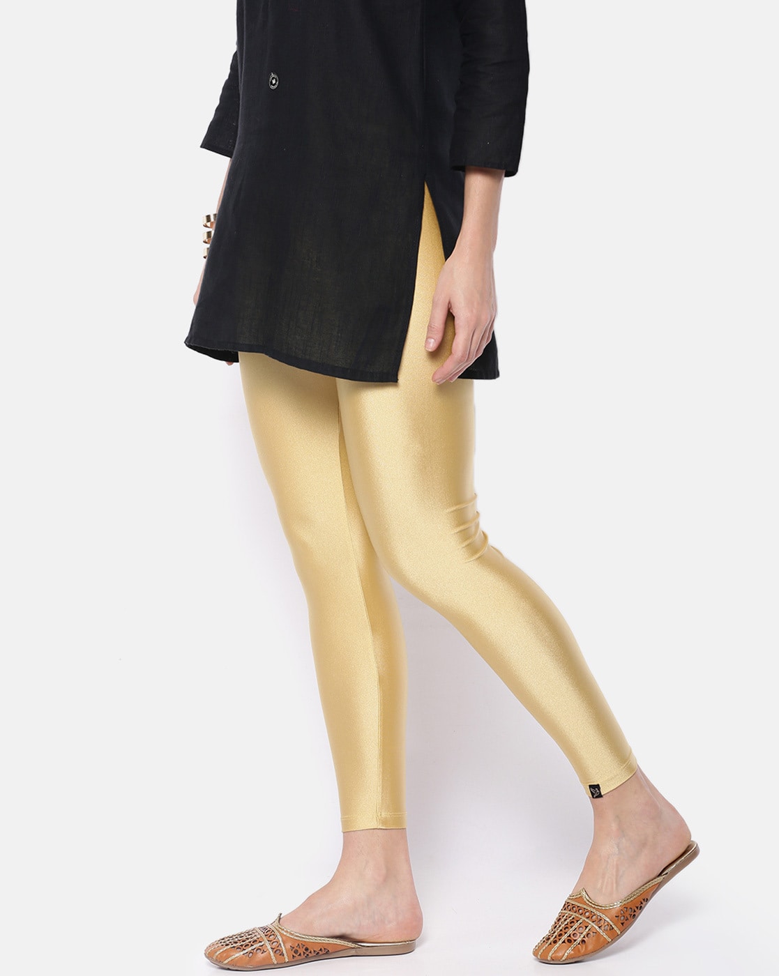 Buy TWIN BIRDS Women Gold Solid Nylon Shimmer Legging Online at Best Prices  in India - JioMart.