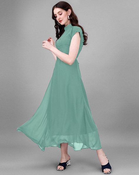 Sea green chiffon outlet dress