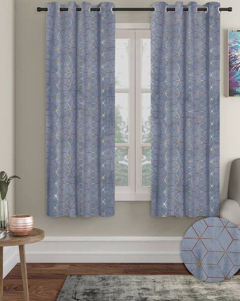 Cortina Eyelet Curtain Pack of 2 Velvet Foil Window Curtain