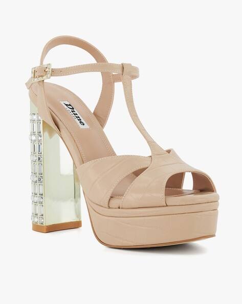 Dune London Mara Cone Heeled Sandals with Buckle Closure