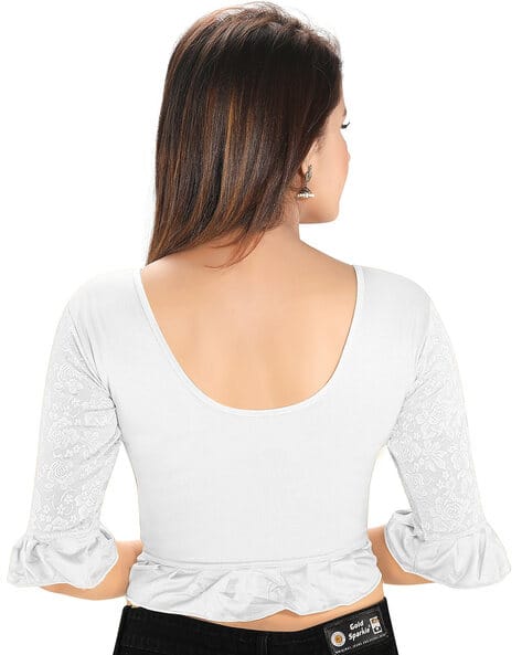 silver stretchable blouse