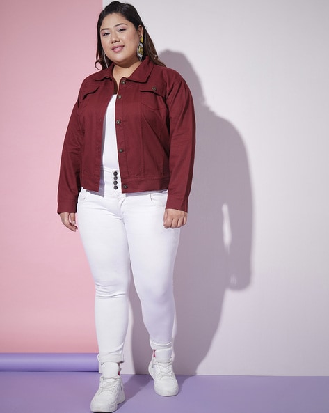 Buy Maroon Jackets & Coats for Women by BUYNEWTREND CURVY Online