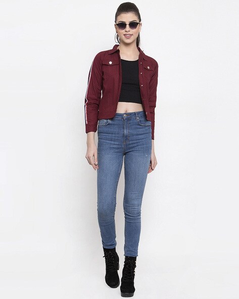 Buy online Solids Denim Jacket from shrugs & Jackets for Women by Hrikshika  Fashion for ₹499 at 58% off | 2024 Limeroad.com
