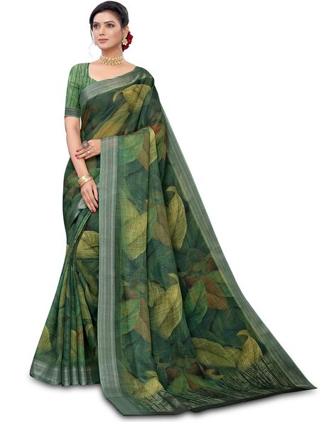 Ratan Pure Cotton Printed Mulmul Saree for Women with Blouse Piece  (BGM-BP-5871_Blue) : Amazon.in: Fashion