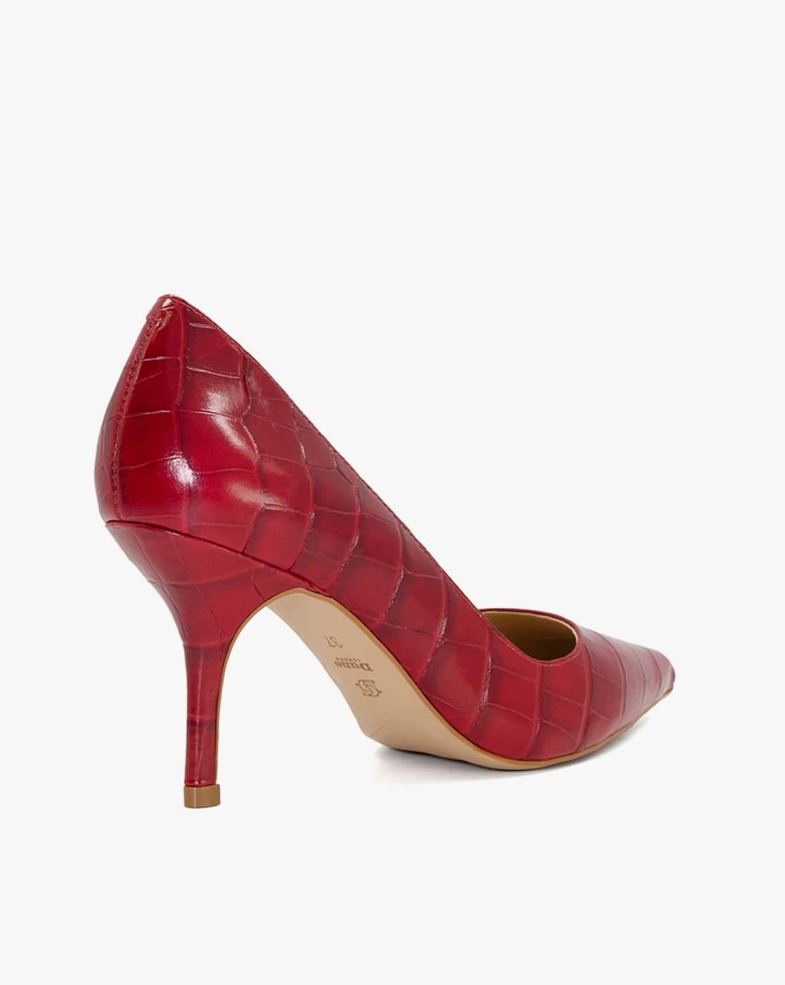 Women Croc-Embossed Bold Stilettoe Courts Shoes