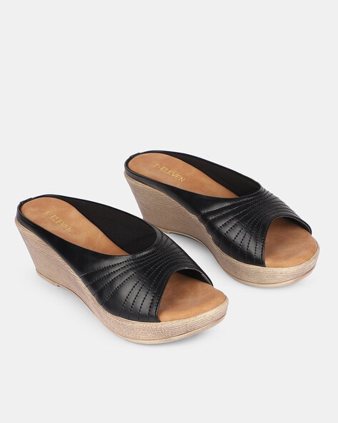 Womens black wedges closed toe hot sale