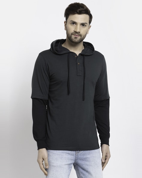 Half button hoodie hotsell