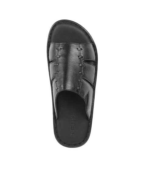 Buy Metro Men Black Leather Sandals 11-UK (16-8924-11-45) Online at Lowest  Price Ever in India | Check Reviews & Ratings - Shop The World