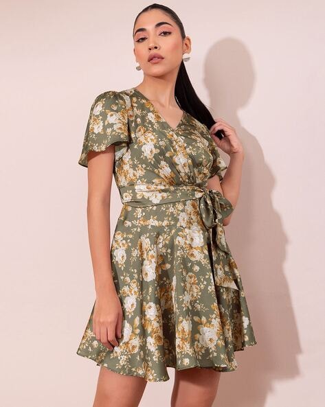 Buy Olive Green Dresses for Women by FABALLEY Online | Ajio.com