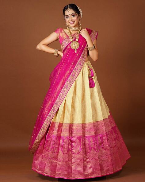 Pin by Maitra on kids | Half saree designs, Kids designer dresses, Pink blouse  designs