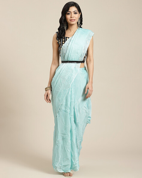 Buy Light Blue Sarees for Women by Saree mall Online