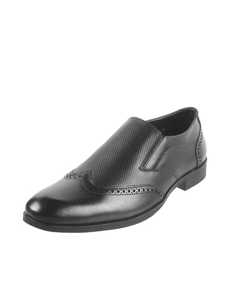 Mens black slip on on sale brogues