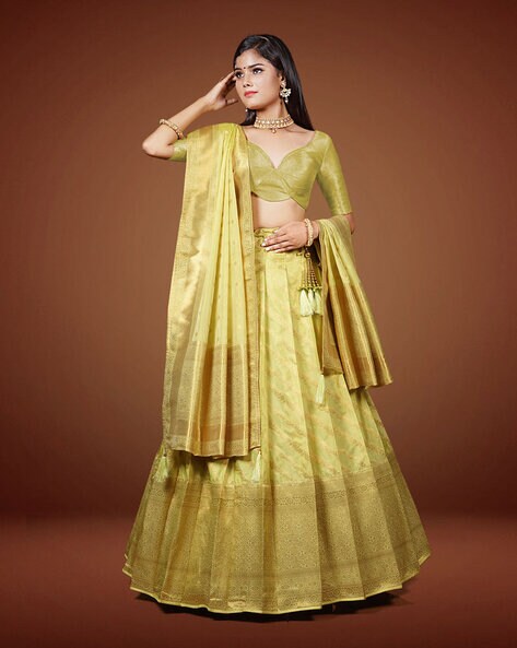 Buy Golden Yellow Sabyasachi Thai Silk Lehenga Choli for Woman Bollywood  Ghaghra Choli Indian Wedding Lahanga Choli Party Wear Silk Lengha Choli  Online in India - Etsy