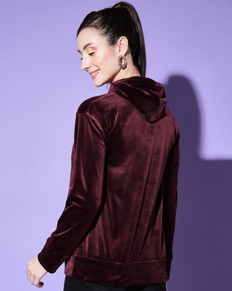 Maroon clearance velvet hoodie