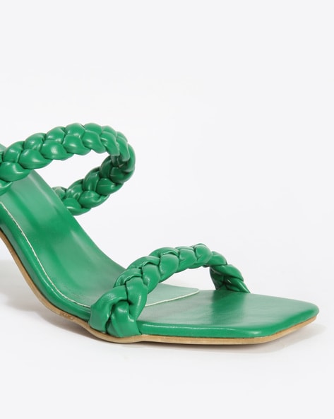 A Emerald Green Block Heel Sandal – Bibi's Boutique