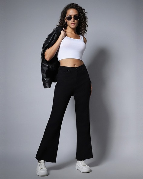 Black High-Waisted Flare Jeans – iFetish Apparel