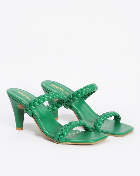 Buy Emerald Green Shoes Block Heel Crystal Pumps Wedding Bridal Heels  Online in India - Etsy