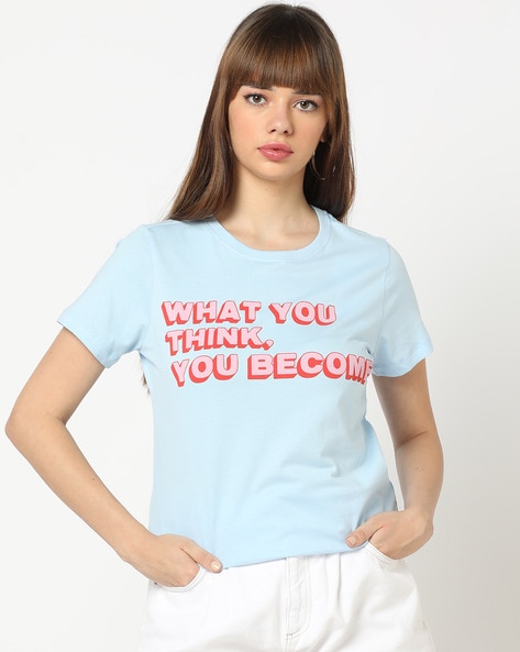 Buy Blue Tshirts for Women by DNMX Online