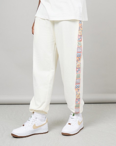 Dolce & Gabbana White Floral Printed Men Jogger Pants