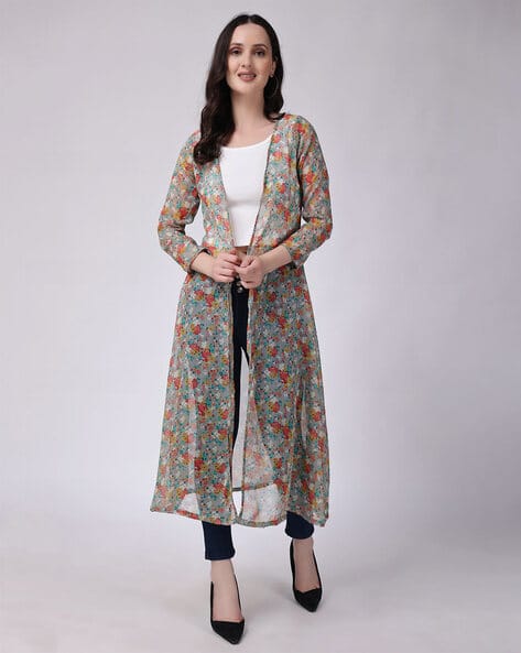 Fashfun Clothing Floral Chiffon Shrug Buy Black Shrugs Jackets For