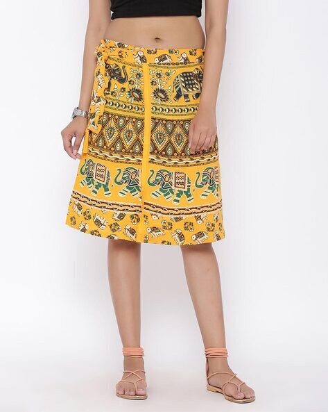 Cotton Printed Stylish Straight Wraparound Skirt at Rs 550/piece in Jodhpur