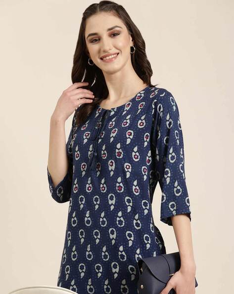 Buy Navy Blue Color Casual Kurti Online : South Africa -