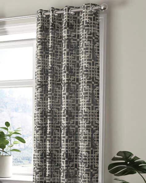 BIANCA Geometric Print Eyelet Window Curtain