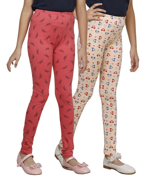 Buy Coral Leggings for Girls by INDIWEAVES Online