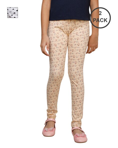 Designer Cotton Leggings Yellow & White Color Printed Leggings – Lady India