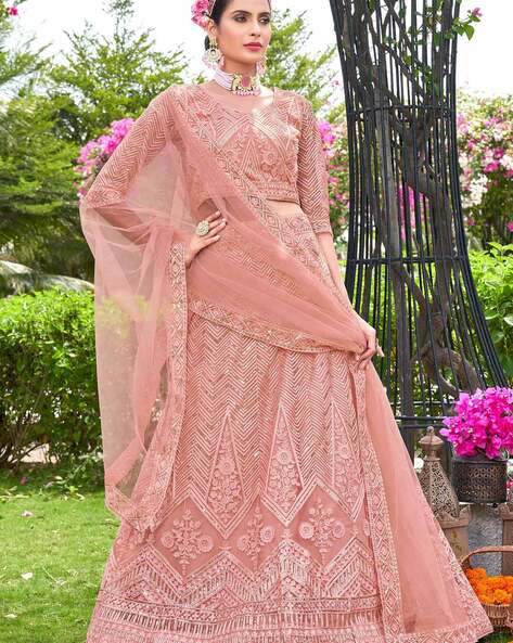 Buy Dusty Peach Lehenga Choli online-Karagiri