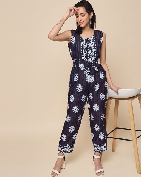 Navy cotton hot sale jumpsuit