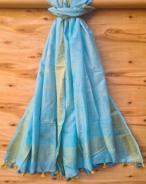 Handloom Woven Cotton Dupatta with Tassels Price in India
