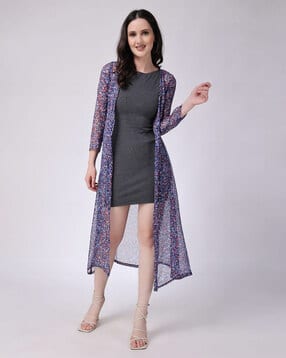 Floral Print Front-Open Shrug