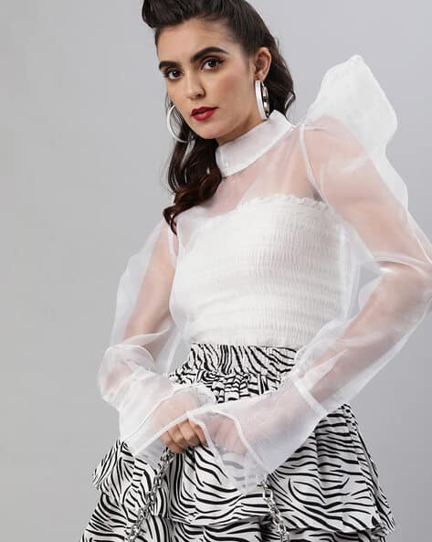 Scorpius High-Neck Top with Full Sleeves
