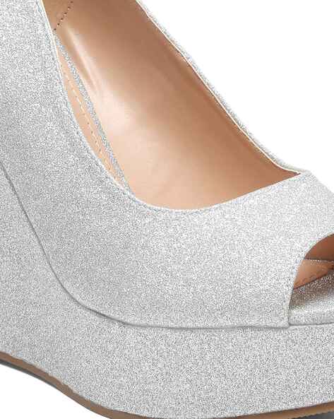 Buy Silver Heeled Sandals for Women by Flat n Heels Online Ajio