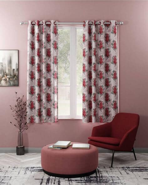 BIANCA Set of 2 Floral Print Window Curtains