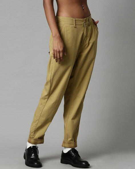 Tapered Fit Flat-Front Pants