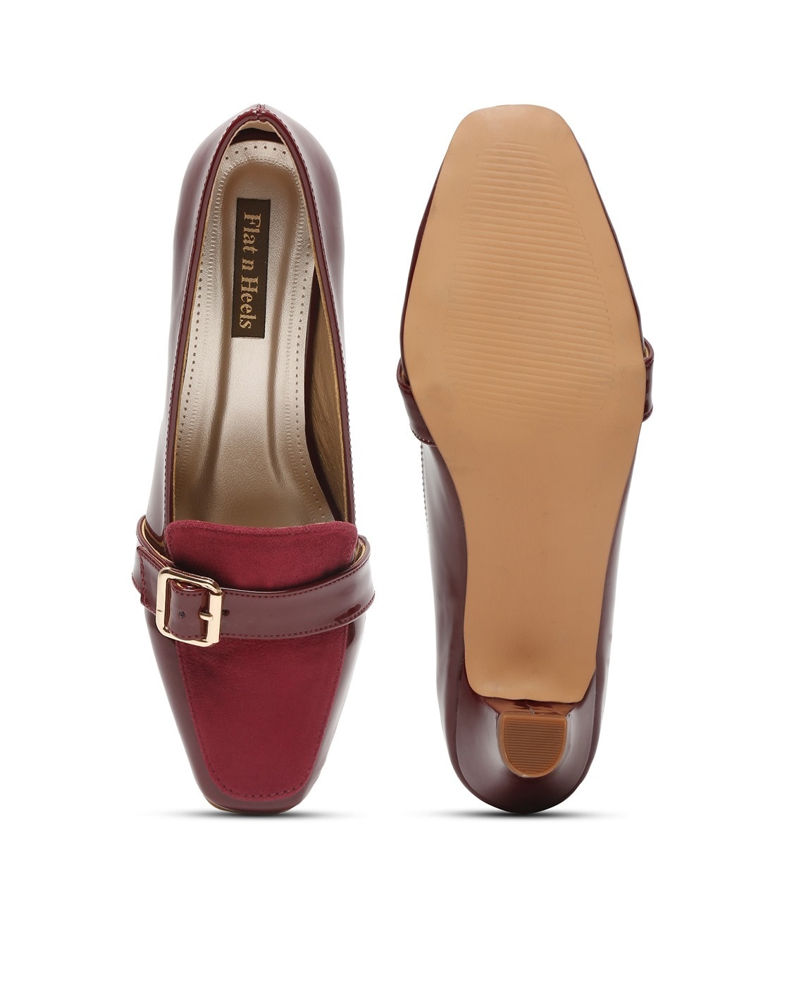 Buy Sherrif Shoes Women Maroon Embellished High Top Block Heels - Heels for  Women 18015442 | Myntra