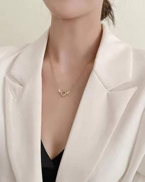 Gold-Plated Stone-Studded Pendant with Chain-image-19