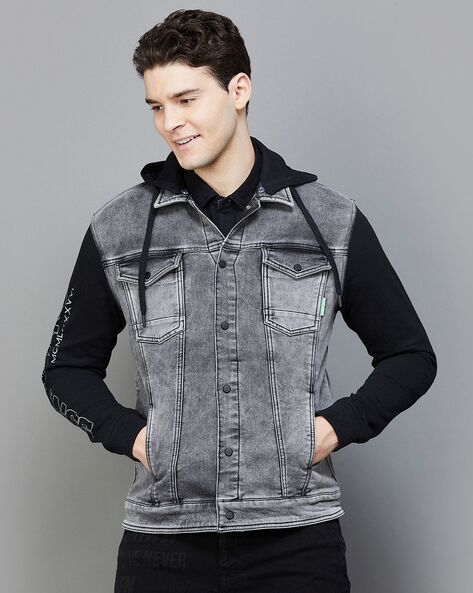 Black denim hotsell hooded vest