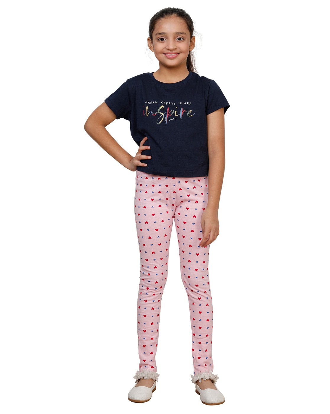 Buy Multicoloured Leggings for Girls by INDIWEAVES Online